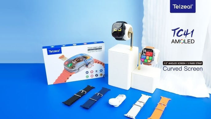 Telzeal TC41 Android Smartwatch with 2.2" AMOLED Display, 6GB RAM, 64GB ROM, and 4G Connectivity